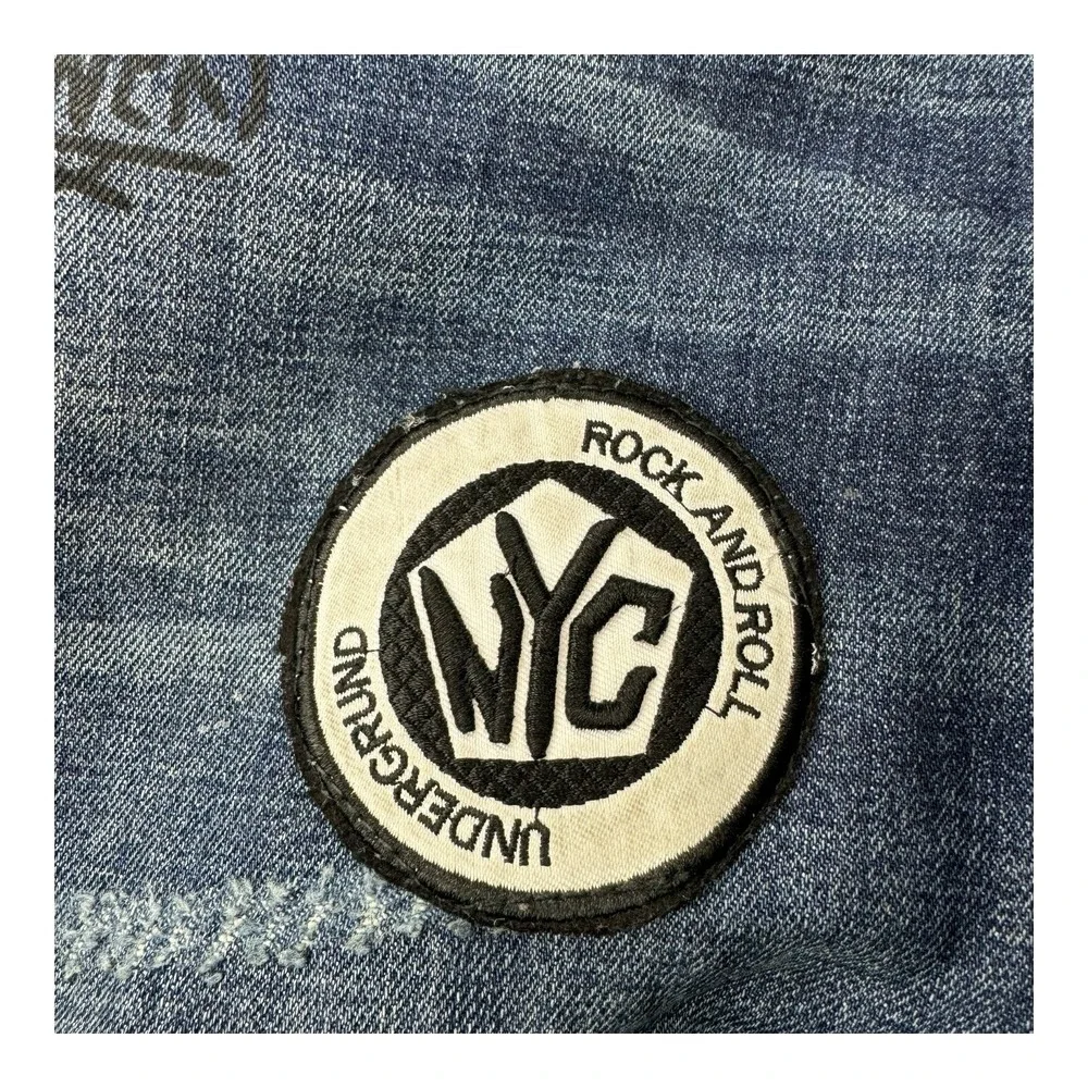 Cult of Individuality Rocker Slim Rare Patch Edition Jeans Blue Men's Size 44x33